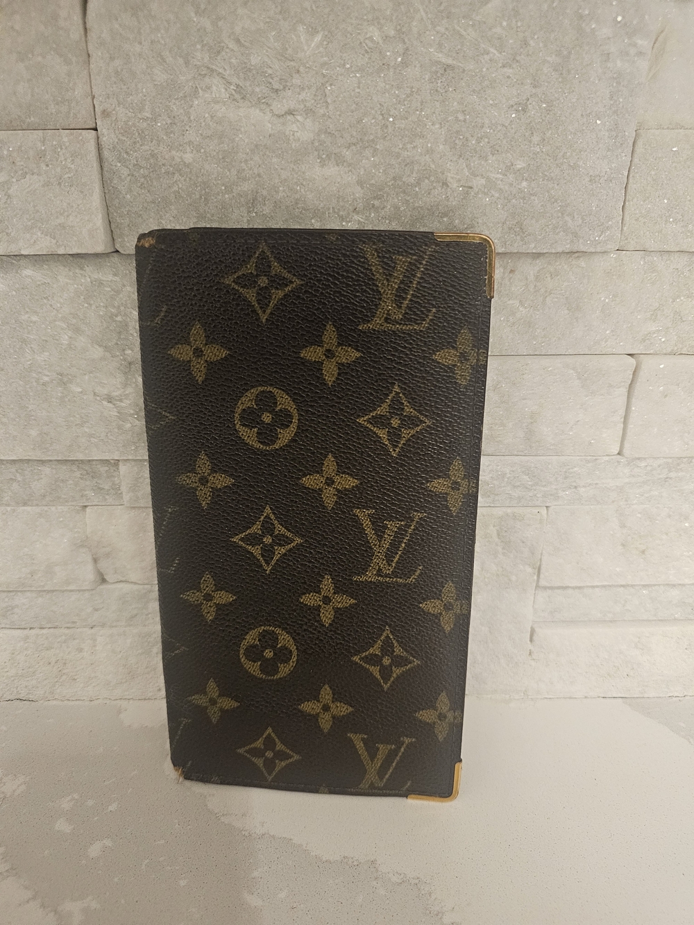 100%Authentic Louis Vuitton Monogram Long Wallet in Brown and Gold